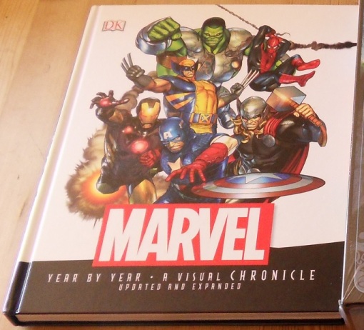 Marvel Year by Year a Visual Chronicle (and you can just see the edge of a copy of the board game Taluva too). 